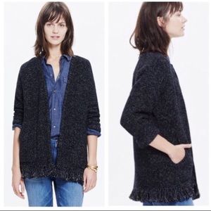 Madewell Memento Fringe Cardigan in Black- Woman’s Small